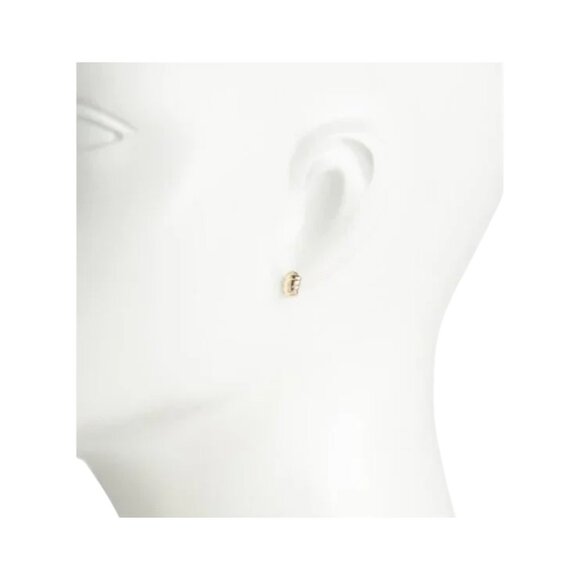 GOLDEN CLEF Gold Made In Italy 14kt Gold Petite Croissant Earrings - Picture 2 of 2